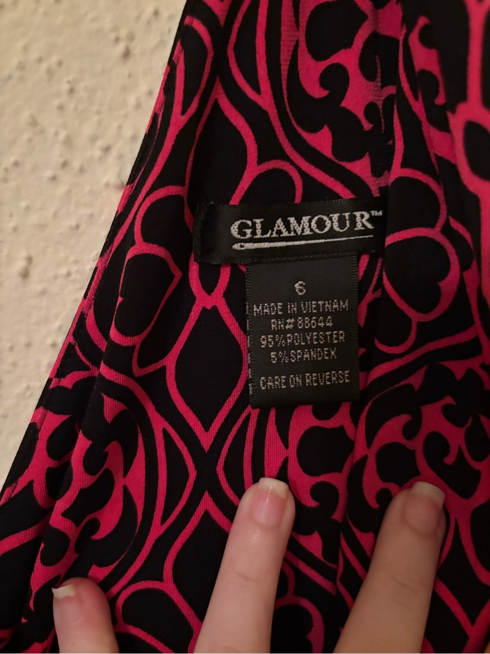 Glamour Sleeveless Pink & Black Patterned V-Neck Dress - Picture 3 of 3